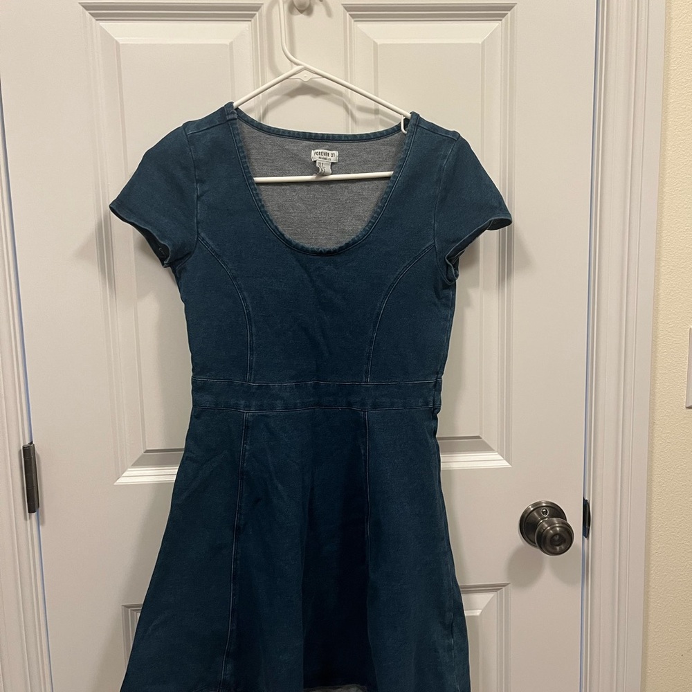 Dark Blue Short Sleeve Dress